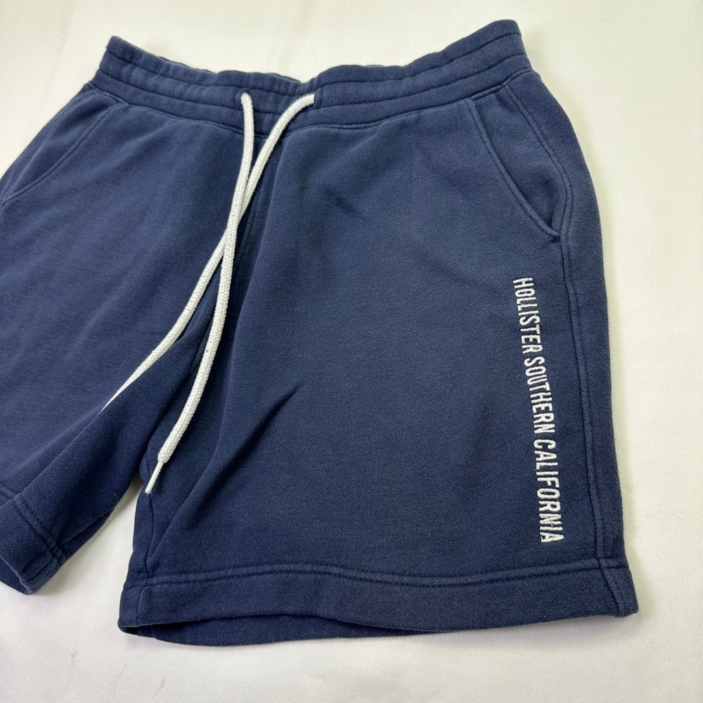 Hollister Sweat Shorts Navy Blue Southern California Graphic Fleece‎ Athleisure